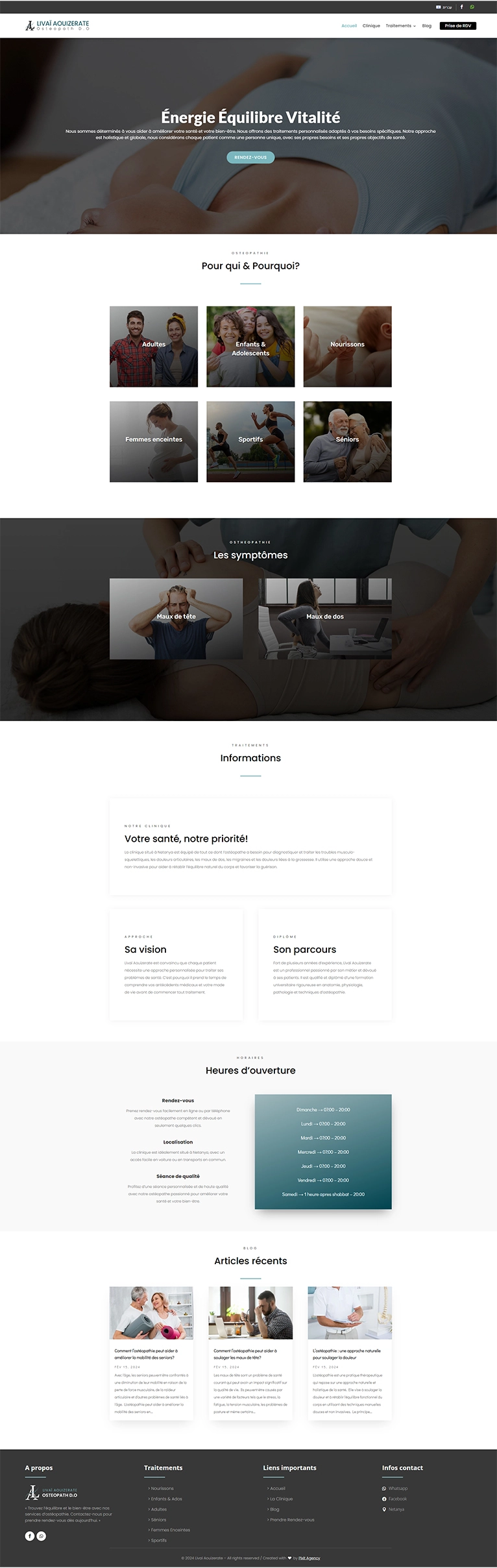 Création de site internet L.A Osteopath Accueil